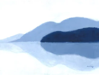 San Juan Islands Reflections, c.2021 (caseína sobre papel)