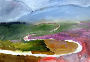 Paisagem de Skagit Valley, c. 2019 (aguarela sobre papel)