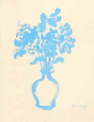 Natureza morta em azul e creme, c. 2025 (aguarela sobre papel)