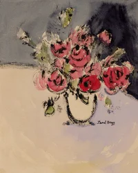 Natureza morta com rosas vermelhas, c. 2021 (técnica mista)
