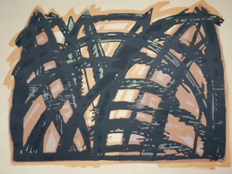 Head On (iii), 2014 (serra elétrica de corte e serigrafia)