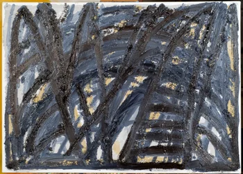 Head On, 2008 (óleo e cinzas de madeira sobre tela)