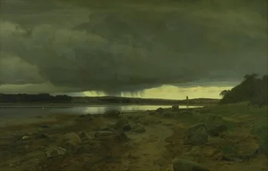 Uma Paisagem Chuvosa. Kalø Vig, Jutlândia