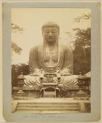 Daibutsu em Kamakura, Japão (foto a p/b)