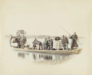 Ferryboat, Japão (foto a p/b colorida à mão)