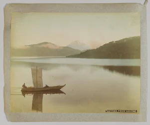 Fujiyama de Hakone, Província de Kanagawa, Japão (foto a p/b colorida à mão)