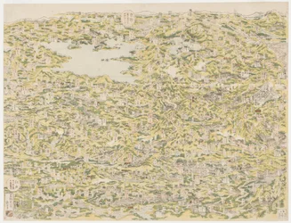 Vista aérea da Rodovia Kiso de Edo para Kyoto, 1819