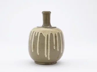Garrafa comercial para vinho medicinal, Tachikui, prefeitura de Hyogo, era de Meiji, final do século XIX (cerâmica)