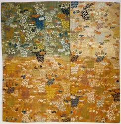 Capa utilizada no Santuário do Templo Budista (Uchishiki) (urdidura resistida (ikat), trama suplementar de seda)