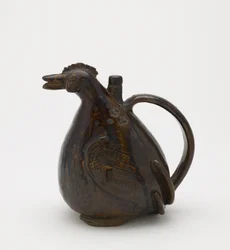 Jarro em forma de galo, Seto, prefeitura de Aichi, período Edo (cerâmica)