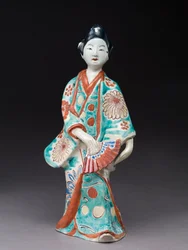 Figura de uma mulher dançante, japonesa, provavelmente do século XVII (louça de barro com cobertura de esmalte)