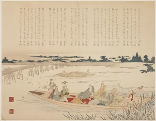 Partido da visão do vaga-lume, c.1818-29 (cópia do woodblock da cor, karazuri na parte do rio)