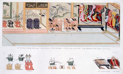 Costumes de casamento japonês, pub. 1824.