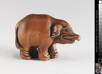 Netsuke modelado como um elefante, século 18 a 19
