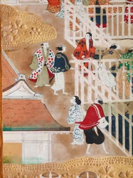 Osakazu Byobu - Biombo japonês de oito painéis (pintura)