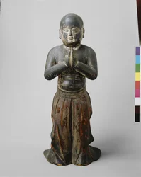 Príncipe Shotoku aos 2 anos de idade, c.1300 (Madeira com policromo, olhos incrustados de cristais de rocha)