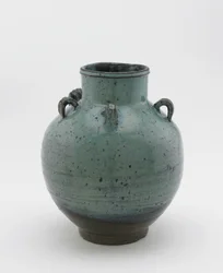Frasco de armazenamento de chá-folha com cinco lugs de laço, Saga ou prefecture de Nagasaki, período de Edo (cerâmica)