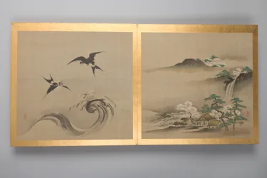 Trinta pinturas de aves, flores e paisagens, finais do século XVIII (álbum; seda)