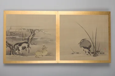 Trinta pinturas de aves, flores e paisagens, finais do século XVIII (álbum; seda)