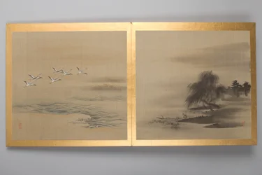 Trinta pinturas de aves, flores e paisagens, finais do século XVIII (álbum; seda)