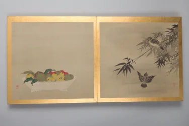 Trinta pinturas de aves, flores e paisagens, finais do século XVIII (álbum; seda)