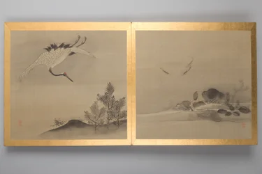 Trinta pinturas de aves, flores e paisagens, finais do século XVIII (álbum; seda)