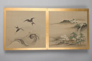 Trinta pinturas de aves, flores e paisagens, finais do século XVIII (álbum; seda)