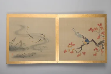 Trinta pinturas de aves, flores e paisagens, finais do século XVIII (álbum; seda)