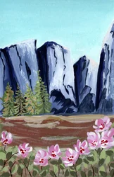 Picos majestosos e flores