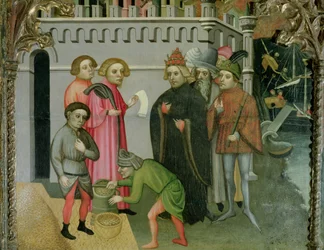 A Multiplicação Milagrosa do Grão, detalhe do retábulo de São Nicolau de Bari