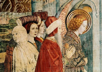 Altarpe de São Bernardino e o Anjo da Guarda, detalhe do voo de Loth