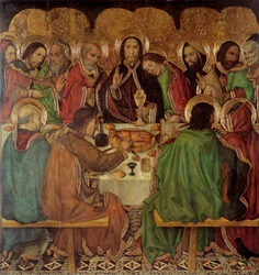 La cene - The Last Supper - Pintura de Jaume (Jaime) Huguet (1412-1492) - 1465-1470 - Tempera em painel - 170x161 - Museu Nacional d