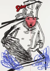 Double Gino, 2015 (técnica mista sobre papel para aguarela montado num painel com receita no verso)