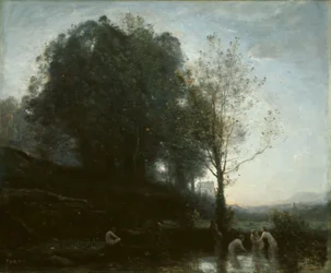Ninfas de banho e criança