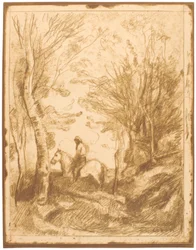 Reiter im Wald, Große Platte (Le Grand Cavalier sous Bois)