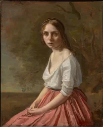 Jovem mulher com saia cor-de-rosa