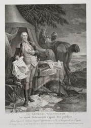 General Washington, nenhum dano vem checo gravado por Noel Le Mire (1724-1801), c. 1785 (gravura)