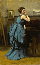 Senhora de azul