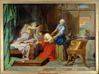Isaac abençoa o seu filho Jacob (pintura sobre tela)