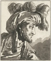 Cabeça de um homem de turbante sem bigode