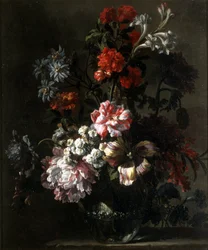 Natureza morta de flores (óleo sobre tela)