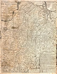 Mapa do Condado de Boulogne (França) (gravura