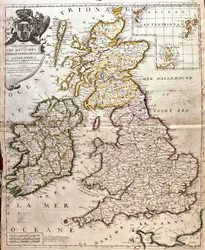 Mapa dos reinos da Inglaterra, Escócia e Irlanda (Grã-Bretanha) (Gravura