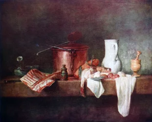 Kitchen Still Life 1735 de Jean-Baptiste-Siméon Chardin