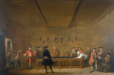 O jogo de bilhar, ca. 1720 (óleo sobre tela)