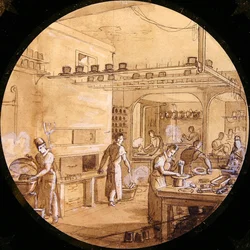 Design para uma sevres plate, do Service des Arts Industriels (caneta e tinta com altura)