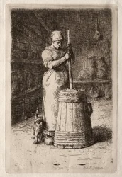 Uma mulher a bater o pão (gravura)
