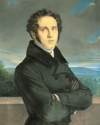 Itália, Milão, Retrato do compositor de ópera italiano Vincenzo Bellini (1801 - 1835)