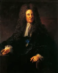 Retrato de Jules Hardouin Mansart (1646-1708), arquitecto francês, figura de proa da arquitectura barroca francesa, Pintura de Jean-Francois Millet (1814-1875)