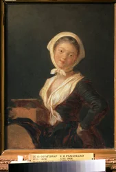 "Um moedor de órgãos (The Savoyard Girl) Pintura de Jean Honore Fragonard (1732-1806) Museu Pushkin, Moscovo